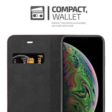iPhone XS MAX Suojakuori Lompakkokotelo (Musta)