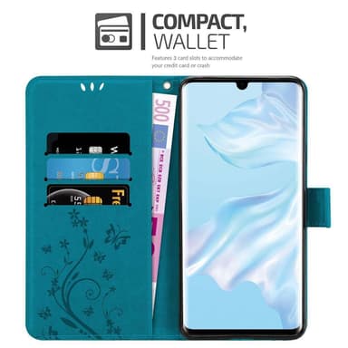 Huawei P30 PRO Suojakuori Lompakkokotelo (Sininen)