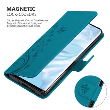 Huawei P30 PRO Suojakuori Lompakkokotelo (Sininen)