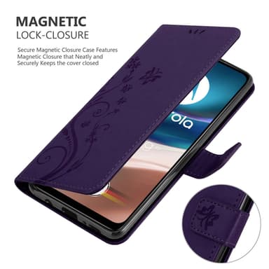 Motorola MOTO G42 Suojakuori Lompakkokotelo (Violetti)