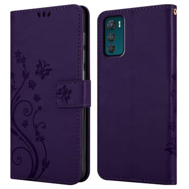 Motorola MOTO G42 Suojakuori Lompakkokotelo (Violetti)