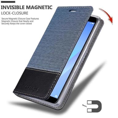 Huawei Y6 PRIME Suojakuori Lompakkokotelo (Sininen)