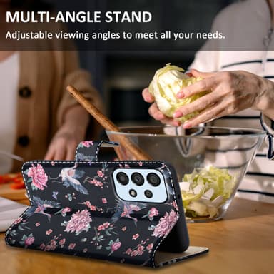Samsung Galaxy A33 5G Suojakuori Lompakkokotelo (Musta)