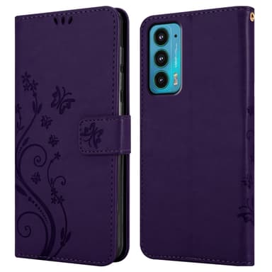 Motorola EDGE 20 Suojakuori Lompakkokotelo (Violetti)