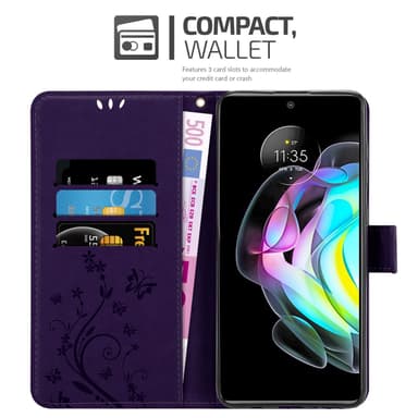 Motorola EDGE 20 Suojakuori Lompakkokotelo (Violetti)