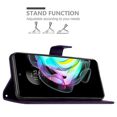 Motorola EDGE 20 Suojakuori Lompakkokotelo (Violetti)