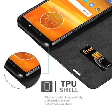 Motorola MOTO E5 PLUS Suojakuori Lompakkokotelo (Musta)
