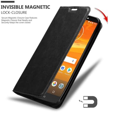 Motorola MOTO E5 PLUS Suojakuori Lompakkokotelo (Musta)