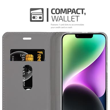 iPhone 14 PLUS Suojakuori Lompakkokotelo (Sininen)