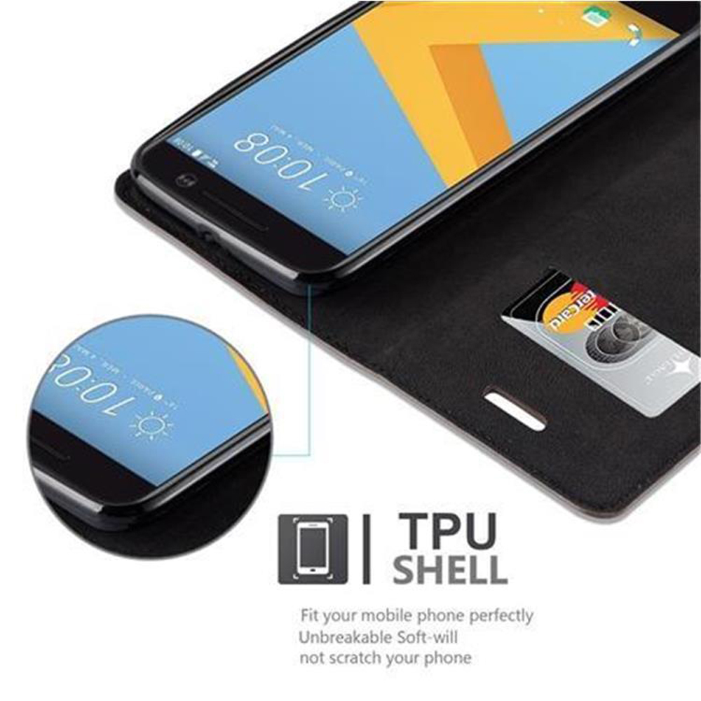 HTC ONE M10 Suojakuori Lompakkokotelo (Ruskea)