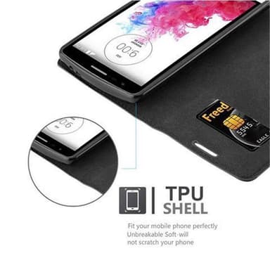 LG G3 MINI / G3 S Suojakuori Lompakkokotelo (Musta)