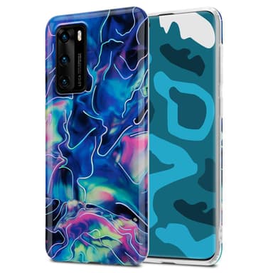 Huawei P40 Suojakuori Lompakkokotelo (Sininen)