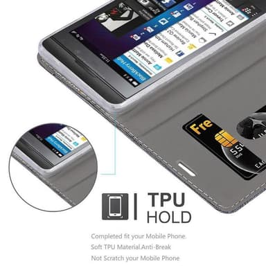 Blackberry Z10 Suojakuori Lompakkokotelo (harmaa)