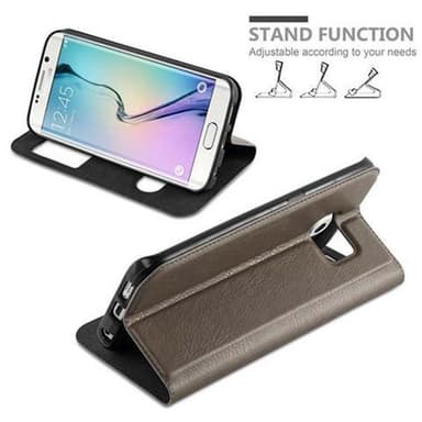 Lompakkokotelo Samsung Galaxy S6 EDGE Case (Ruskea)