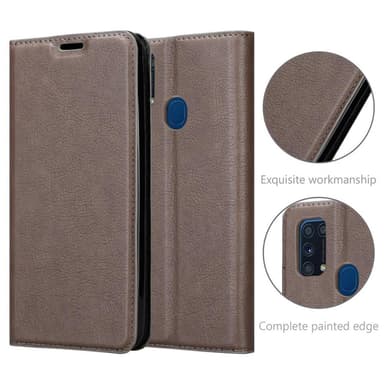 Samsung Galaxy M31 Suojakuori Lompakkokotelo (Ruskea)
