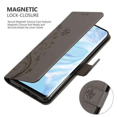 Huawei P30 PRO Suojakuori Lompakkokotelo (harmaa)