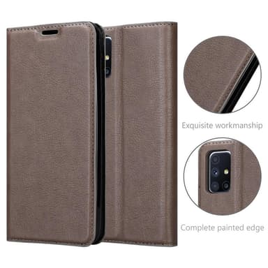 Samsung Galaxy M51 Suojakuori Lompakkokotelo (Ruskea)