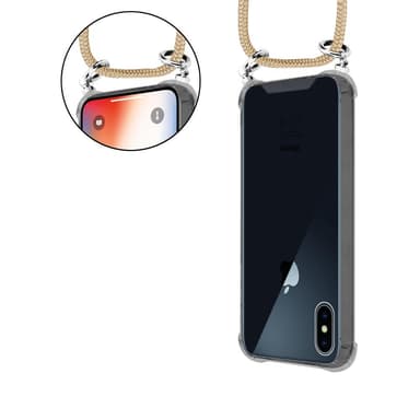 iPhone X / XS Suojakuori Kotelo Ketju (Ruskea)