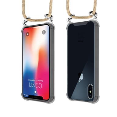 iPhone X / XS Suojakuori Kotelo Ketju (Ruskea)