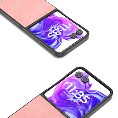 SKALO Motorola Razr 50 Ultra 5G ABEEL PU Nahka Fold Suojakuori - Pinkki