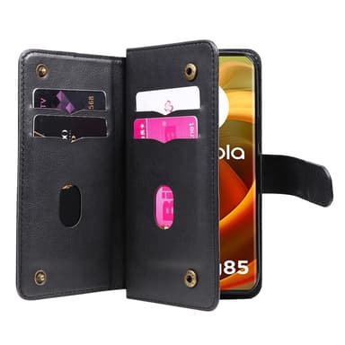 SKALO Motorola Moto G85 5G 10-lokeroa Lompakkokotelo - Musta