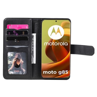 SKALO Motorola Moto G85 5G 10-lokeroa Lompakkokotelo - Musta