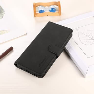 SKALO Motorola Moto G85 5G KHAZNEH Lompakkokotelo PU-nahasta - Musta