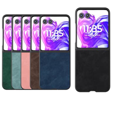 SKALO Motorola Razr 50 Ultra 5G ABEEL PU Nahka Fold Suojakuori - Sininen
