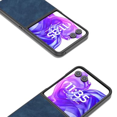 SKALO Motorola Razr 50 Ultra 5G ABEEL PU Nahka Fold Suojakuori - Sininen