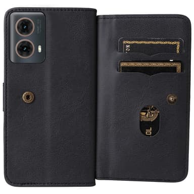 SKALO Motorola Moto G85 5G 10-lokeroa Lompakkokotelo - Musta
