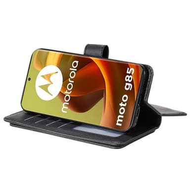 SKALO Motorola Moto G85 5G 10-lokeroa Lompakkokotelo - Musta