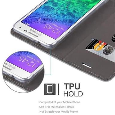 Samsung Galaxy ALPHA Suojakuori Lompakkokotelo (harmaa)
