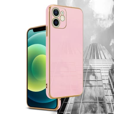 iPhone 12 Suojakuori Case Cover (Vaaleanpunainen)