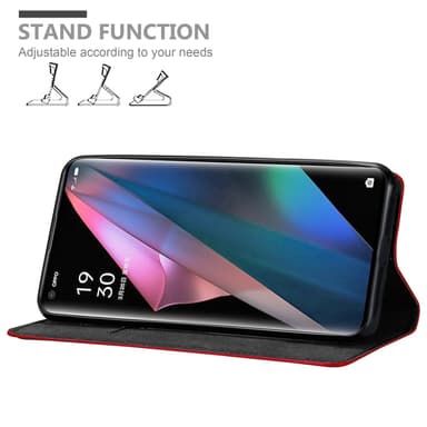 Oppo FIND X3 PRO Suojakuori Lompakkokotelo (Punainen)