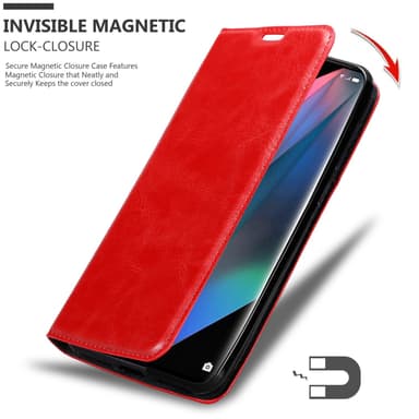Oppo FIND X3 PRO Suojakuori Lompakkokotelo (Punainen)
