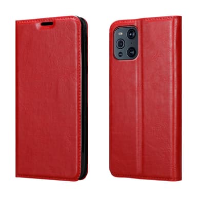 Oppo FIND X3 PRO Suojakuori Lompakkokotelo (Punainen)
