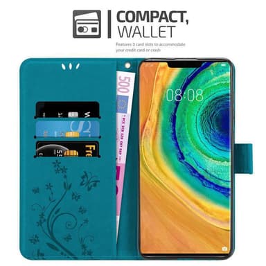 Huawei MATE 30 PRO Suojakuori Lompakkokotelo (Sininen)