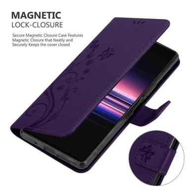 Sony Xperia 5 Suojakuori Lompakkokotelo (Violetti)