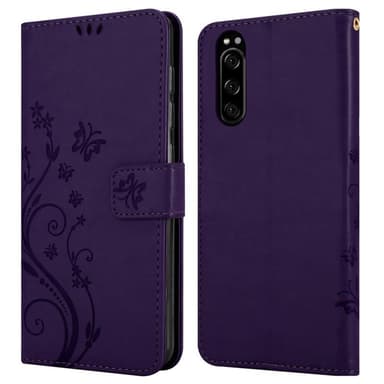 Sony Xperia 5 Suojakuori Lompakkokotelo (Violetti)