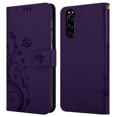 Sony Xperia 5 Suojakuori Lompakkokotelo (Violetti)