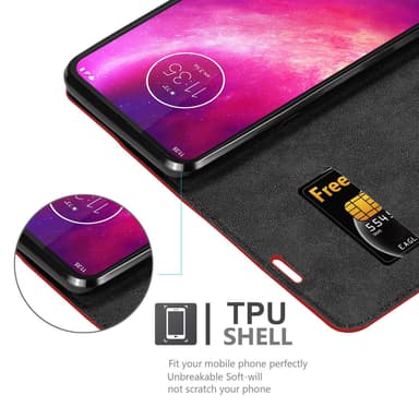 Motorola ONE HYPER Suojakuori Lompakkokotelo (Punainen)