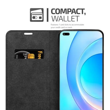 Honor 50 LITE Suojakuori Lompakkokotelo (Musta)