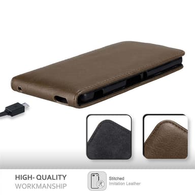 Sony Xperia M4 AQUA Suojakuori Lompakkokotelo (Ruskea)