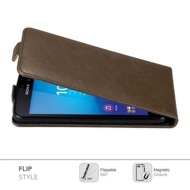 Sony Xperia M4 AQUA Suojakuori Lompakkokotelo (Ruskea)
