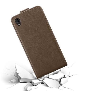 Sony Xperia M4 AQUA Suojakuori Lompakkokotelo (Ruskea)