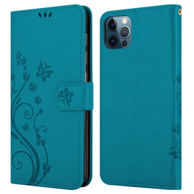 iPhone 13 MINI Suojakuori Lompakkokotelo (Sininen)