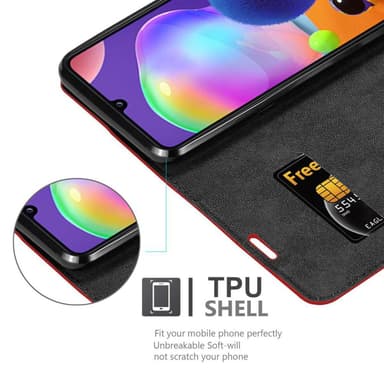 Samsung Galaxy A31 Suojakuori Lompakkokotelo (Punainen)