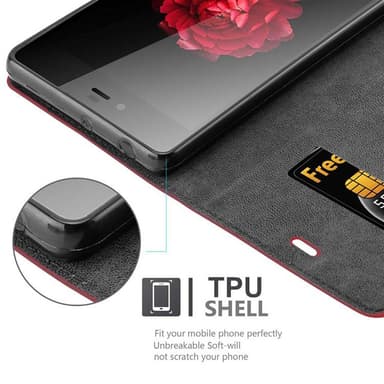 ZTE Nubia Z9 MAX Suojakuori Lompakkokotelo (Punainen)