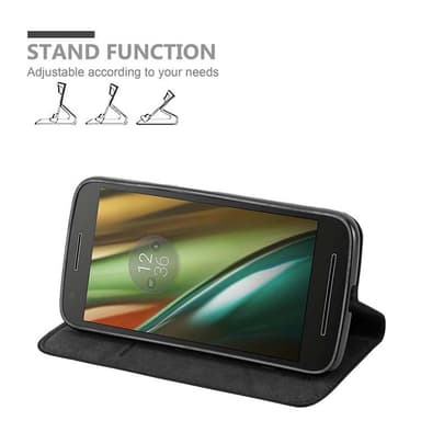 Motorola MOTO E3 Suojakuori Lompakkokotelo (Musta)