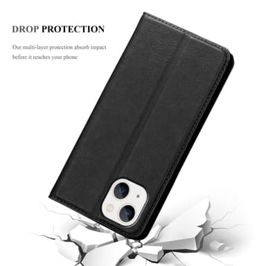 iPhone 14 PLUS Suojakuori Lompakkokotelo (Musta)